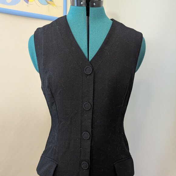 Vintage 100% Wool Sleeveless Dress with Pockets - Picture 2 of 4